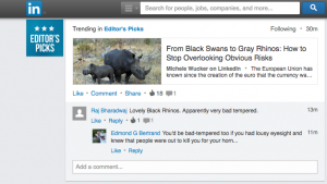 LinkedIn Black Swan Gray Rhino