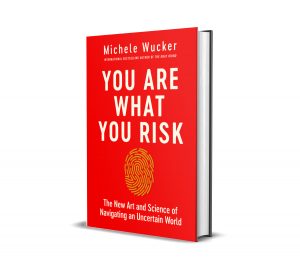 YOU ARE WHAT YOU RISK book cover, red with gold maze fingerprint